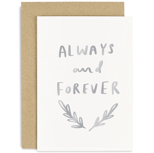 Old English Company Anniversary Card Always and Forever - Silver Foil
