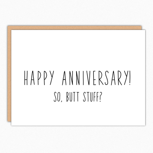 Anniversary Anal Sex Card. Suggestive Card. Kinky Anniversary Card. Sexual Fun Anniversary. Naughty Cards. Boyfriend Cards. Butt Stuff 362