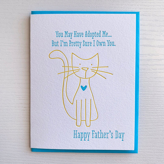 Funny Fathers Day Card from Cat. Funny Cat Dad Card. Cat dad gift. I own you