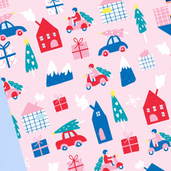Holiday gift wrap. Christmas wrapping paper. Colorful Christmas wrapping paper.