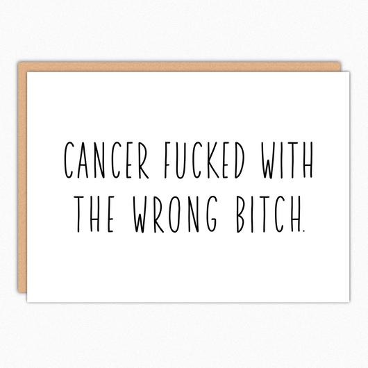 Funny Beat Fuck Breast Cancer Card Fight Cancer Support Card. Chemo Care Package. Chemo Empathy Card.