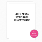 funny birthday card for coworker best friend sister cousin only sluts september