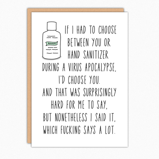 Funny Love Card. I Love You Card. Missing You. Anniversary Card For Him Her Boyfriend Girlfriend Husband or Wife. Social Distancing Card. Virus Apocalypse Card.