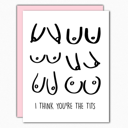 Funny Love Card. Friendship Card. Romance Greeting Card. Boobs Boobies Card