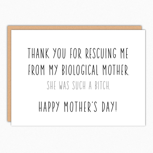 Funny Mothers Day Card From Dog. Dog Rescue Card. Dog Mom.