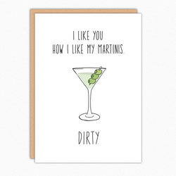Naughty Cards. Boyfriend Cards. Sexy Card. Kinky Card. Dirty Card. how i like my martinis dirty