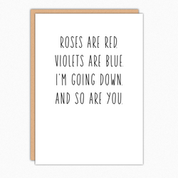 Naughty Cards For Boyfriend Husband. Wife Girlfriend Cards. Adult Humor. I'm going down