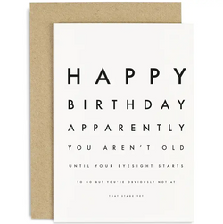 Old English Company Funny Birthday Card Eyesight Test - Optometry Humor