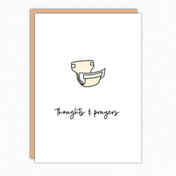 Funny Pregnancy Congratulations Card – Diaper Thoughts & Prayers 572