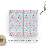 Christmas flamingos animals wrapping paper. Holiday gift wrap. 
