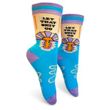 Comfy socks. Pop culture merchandise. Funny socks for her. let that shit go socks