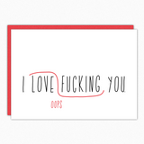 Naughty Card Love Card Anniversary Card Card For Him Birthday Card Boyfriend Adult Greeting Cards Dirty Card I love fucking you I fucking love you Proofreaders Mark best seller