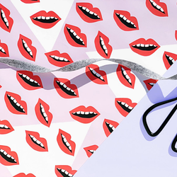 Valentines Day Wrapping Paper. Birthday Lips Mouth Gift Wrap. Bachelorette gift wrap