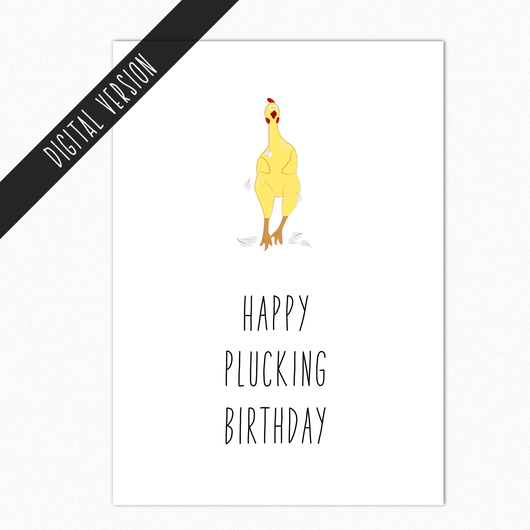 birthday card humor funny birthday cards for friend happy plucking birthday printable card digital download nutshell cards