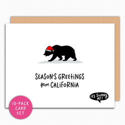California Christmas Card Set. Seasons greetings from California. Holiday card pack. Christmas Cards Bundle