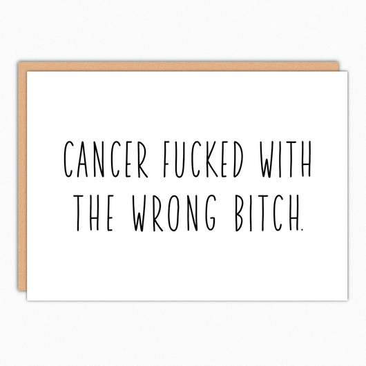 Funny Beat Fuck Breast Cancer Card Fight Cancer Support Card. Chemo Care Package. Chemo Empathy Card. 