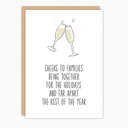 Funny Christmas Card For Family Member Brother Sister Cousin Parents Cheers to families