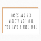 funny love card funny anniversary card roses are red nice butt popular wholesale greeting cards