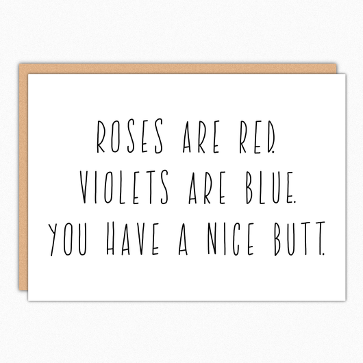 funny love card funny anniversary card roses are red nice butt popular wholesale greeting cards