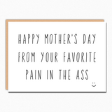 funny mothers day card gift from son from daughter favorite pain in the ass popular wholesale greeting cards