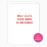 funny birthday card for coworker best friend sister cousin only sluts november