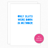 funny birthday card for coworker best friend sister cousin only sluts october