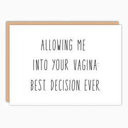 funny mothers day card for wife from husband allowing me into your vagina best decision ever