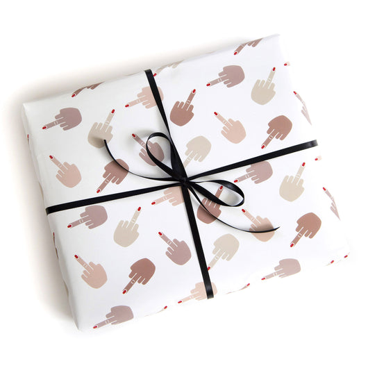 Middle Finger Funny Wrapping Paper Gift Wrap