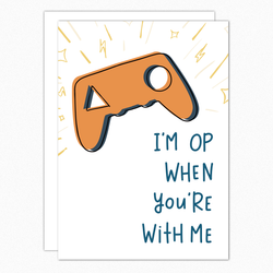 Gamer Card. Gamer Love Card. Anniversary Card For Gamer Girlfriend Boyfriend I'm OP