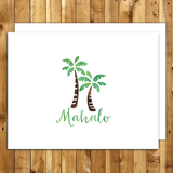 mahalo cards thank you cards set hawaii mahalo palm trees