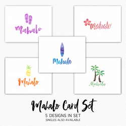 Thank You Cards Mahalo Cards Hawaii Mahalo Thank You Cards Set