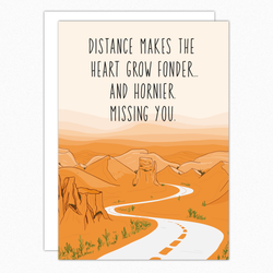 Missing You Card. Long Distance Relationship Card. Naughty Social Distancing Card, LDR.