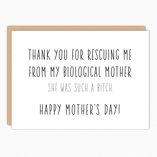 Funny Mothers Day Card From Dog. Dog Rescue Card. Dog Mom.  